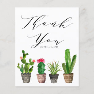 Boho Potted Cactus Afstuderen Dank je kaart
