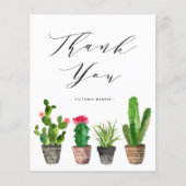 Boho Potted Cactus Afstuderen Dank je kaart (Voorkant)