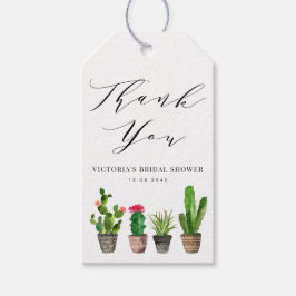Boho Potted Cactus Bruidsfeest Bedankt Cadeaulabel