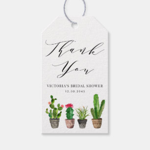 Boho Potted Cactus Bruidsfeest Bedankt Cadeaulabel