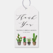 Boho Potted Cactus Bruidsfeest Bedankt Cadeaulabel (Achterkant)
