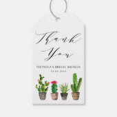 Boho Potted Cactus Bruidsfeest Dank Je Cadeaulabel (Voorkant)