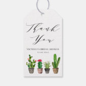 Boho Potted Cactus Bruidsfeest Dank Je Cadeaulabel (Achterkant)