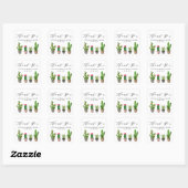 Boho Potted Cactus Bruidsuitnodiging Bedankt Vierkante Sticker (Vel)