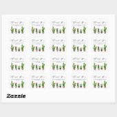 Boho Potted Cactus Bruiloft Feest Bedankt Vierkante Sticker (Vel)