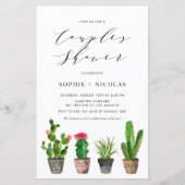 Boho potted cactus koppels douche uitnodiging (Voorkant)