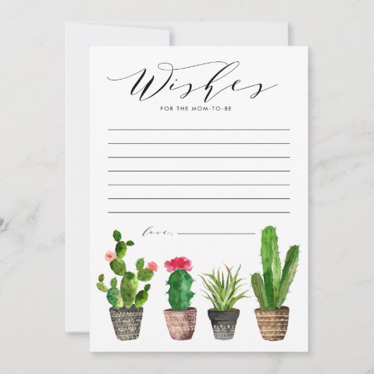 Boho potted cactus wenst goed Baby shower Kaart (Voorkant)