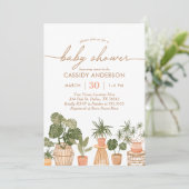 Boho Potted House Planten Baby shower Kaart (Staand voorkant)