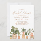 Boho Potted House Planten Bridal Shower Invitation Kaart (Voorkant)