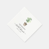 Boho Potted Plant Chic Watercolor Bruidsdouche Servet (Hoek)