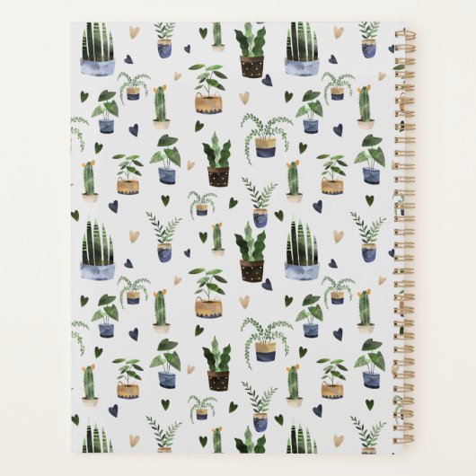 Boho Potted Plant Pattern Personalized Notitieboek (Achterkant)