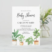Boho Potted Planten Baby shower Uitnodiging (Staand voorkant)