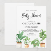 Boho Potted Planten Baby shower Uitnodiging (Voorkant / Achterkant)