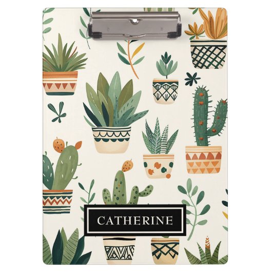 Boho Potted Planten Custom Plant Lover Klembord (Voorkant)