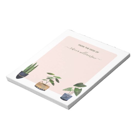 Boho Potted Planten from the Desk of Personalized Notitieblok (Linkerzijde)
