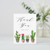 Boho Potted Succulent en Cactus Bruiloft Dank u Briefkaart (Staand voorkant)