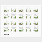 Boho Potted Succulenten en Cactus Afstudeerfeest Vierkante Sticker (Vel)