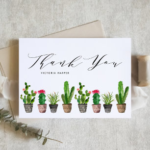 Boho Potted Succulenten en Cactus Afstuderen Bedankkaart