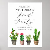 Boho Potted Succulenten en Cactus Afstuderen Poster (Voorkant)