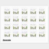 Boho Potted Succulenten en Cactus Afstuderen Vierkante Sticker (Vel)