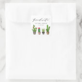 Boho Potted Succulenten en Cactus Afstuderen Vierkante Sticker (Tas)