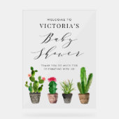 Boho Potted Succulenten en Cactus Baby shower Acryl Bord (Voorkant)