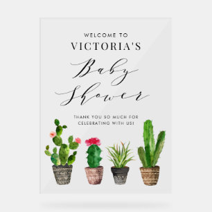 Boho Potted Succulenten en Cactus Baby shower Acryl Bord