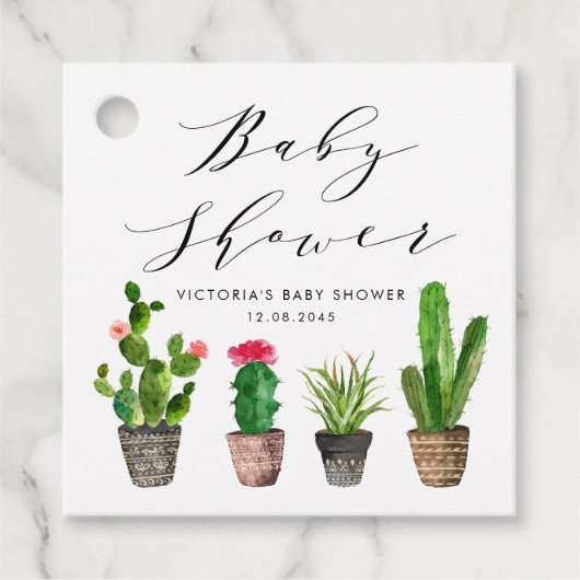 Boho Potted Succulenten en Cactus Baby shower Bedankjes Labels (Voorkant)