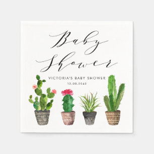 Boho Potted Succulenten en Cactus Baby shower Servet
