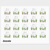 Boho Potted Succulenten en Cactus Baby shower Vierkante Sticker (Vel)
