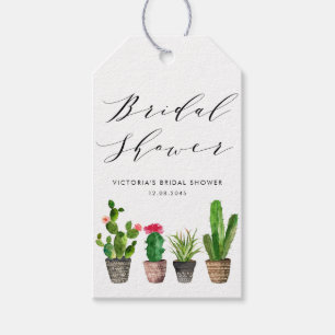 Boho Potted Succulenten en Cactus Bruidsdouche Cadeaulabel