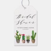 Boho Potted Succulenten en Cactus Bruidsdouche Cadeaulabel (Achterkant)
