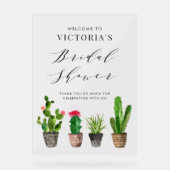 Boho Potted Succulenten en Cactus Bruiloft Feest Acryl Bord (Voorkant)