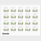 Boho Potted Succulenten en Cactus Bruiloft Feestje Vierkante Sticker (Vel)