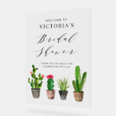 Boho Potted Succulenten en Cactus Bruiloftsfeest Acryl Bord (Hoek)