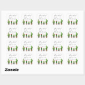 Boho Potted Succulenten en Cactus Bruiloftsfeest Vierkante Sticker (Vel)