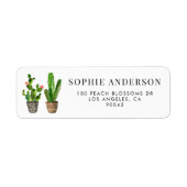 Boho Potted Succulenten en Cactus gepersonaliseerd Etiket (Voorkant)