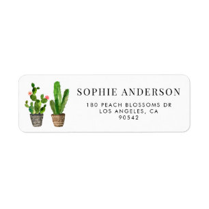 Boho Potted Succulenten en Cactus gepersonaliseerd Etiket