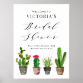 Boho Potted Succulenten en Cactus Vrijgezellenfees Poster (Voorkant)