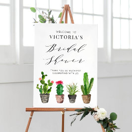 Boho Potted Succulenten en Cactus Vrijgezellenfees Poster