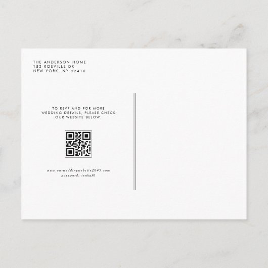 Boho Potted Succulents en Cactus QR Code Wedding Uitnodiging Briefkaart (Achterkant)