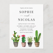 Boho Potten Succulenten en Cactus Bruiloft Uitnodiging Briefkaart (Voorkant)