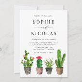 Boho Potten Succulenten en Cactus Zomerbruiloft Kaart (Voorkant)
