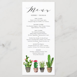 Boho Potten Succulenten en Cactus Zomerbruiloft Menu