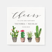 Boho Potten Succulenten en Cactus Zomerbruiloft Servet (Voorkant)