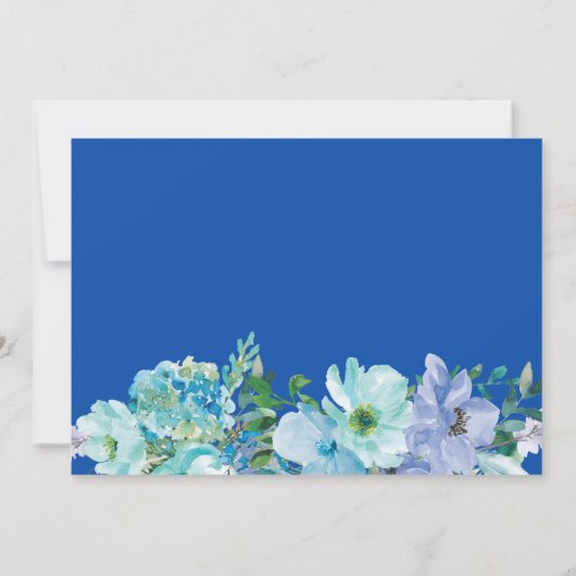Boho Prachtige sapphire Blue Floral slaat de datum Save The Date (Achterkant)
