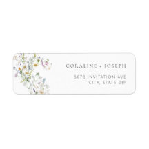 Boho Prairie Wildflower RSVP Return Address Label