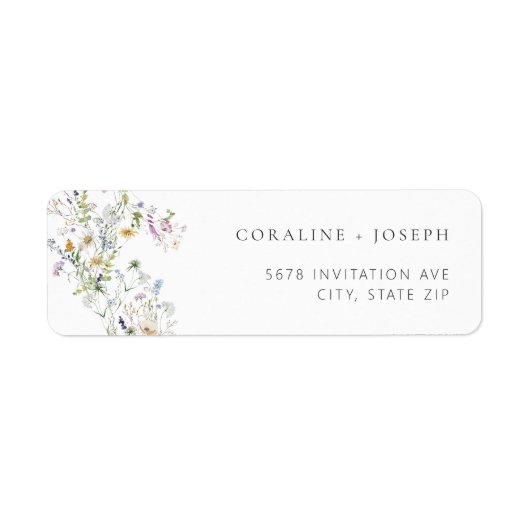 Boho Prairie Wildflower RSVP Return Address Label (Voorkant)