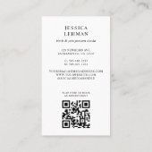 Boho Pregnant Lady Line Art Doula Midwife QRCODE  Visitekaartje (Achterkant)