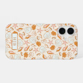 Boho Preppy Coastal Gepersonaliseerde iPhone 16 Ho Hoesje (Achterkant horizontaal)